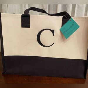 Vanessa Rosella tote. Monogrammed with the letter C